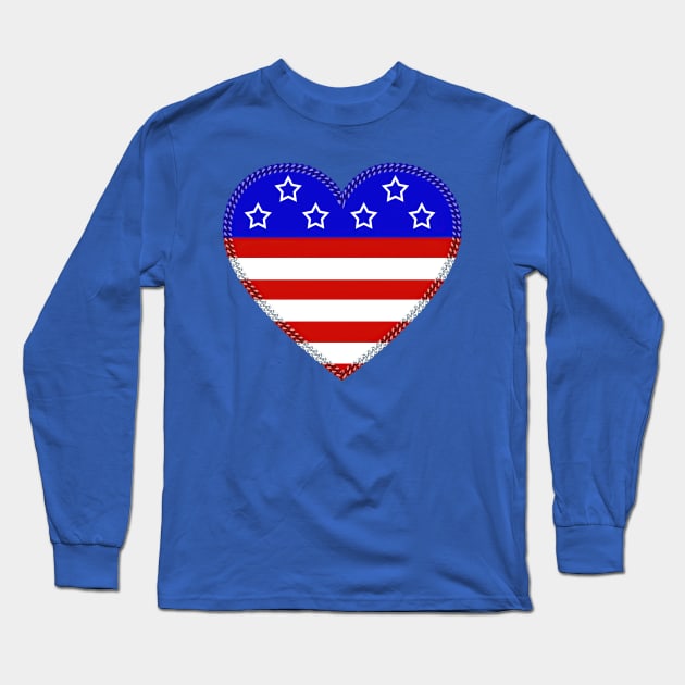 USA Flag United States Heart Independence Vote Patriotic 2020 Long Sleeve T-Shirt by hispanicworld
